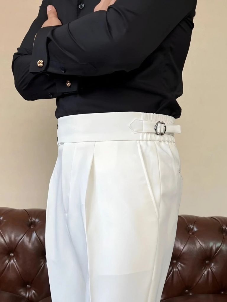 Pantalones Clásicos Elásticos Italia con Detalles Laterales