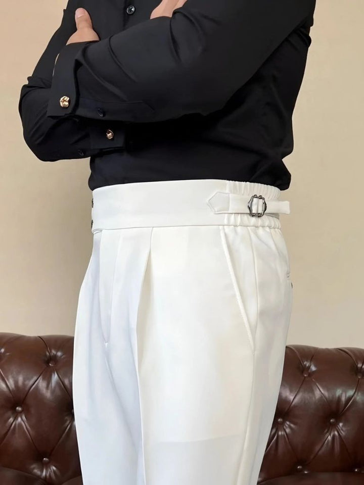 Pantalones Clásicos Elásticos Italia con Detalles Laterales