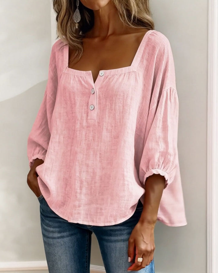 Blusa elegante de escote cuadrado