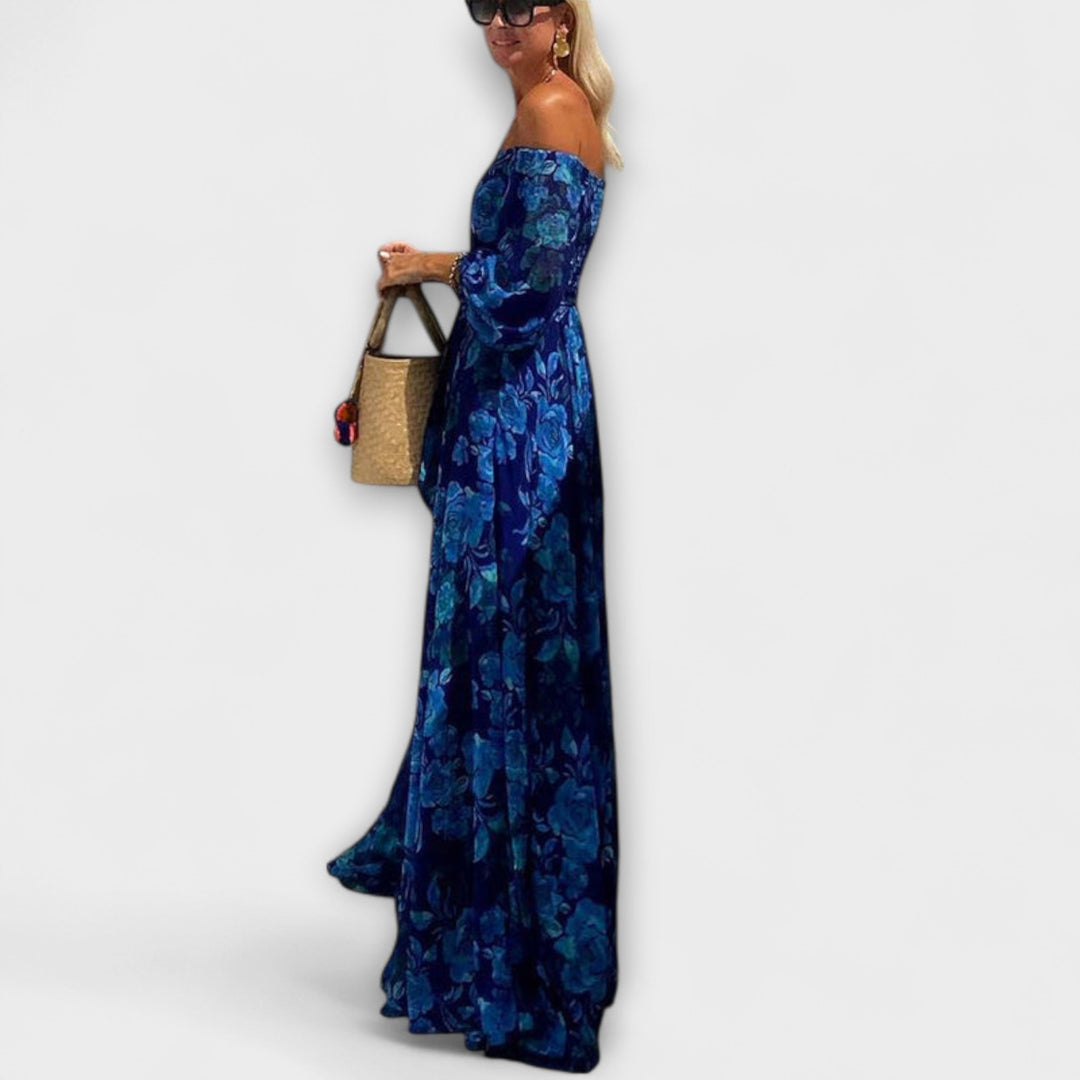 Junípero - Vestido Maxi con Hombros Descubiertos para Vacaciones