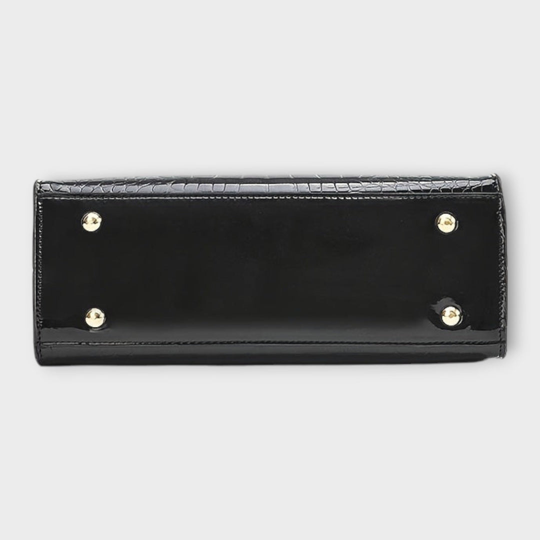 Cécile. - Bolso brillante con estampado de cocodrilo