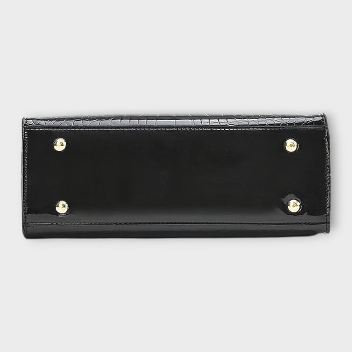 Cécile. - Bolso brillante con estampado de cocodrilo