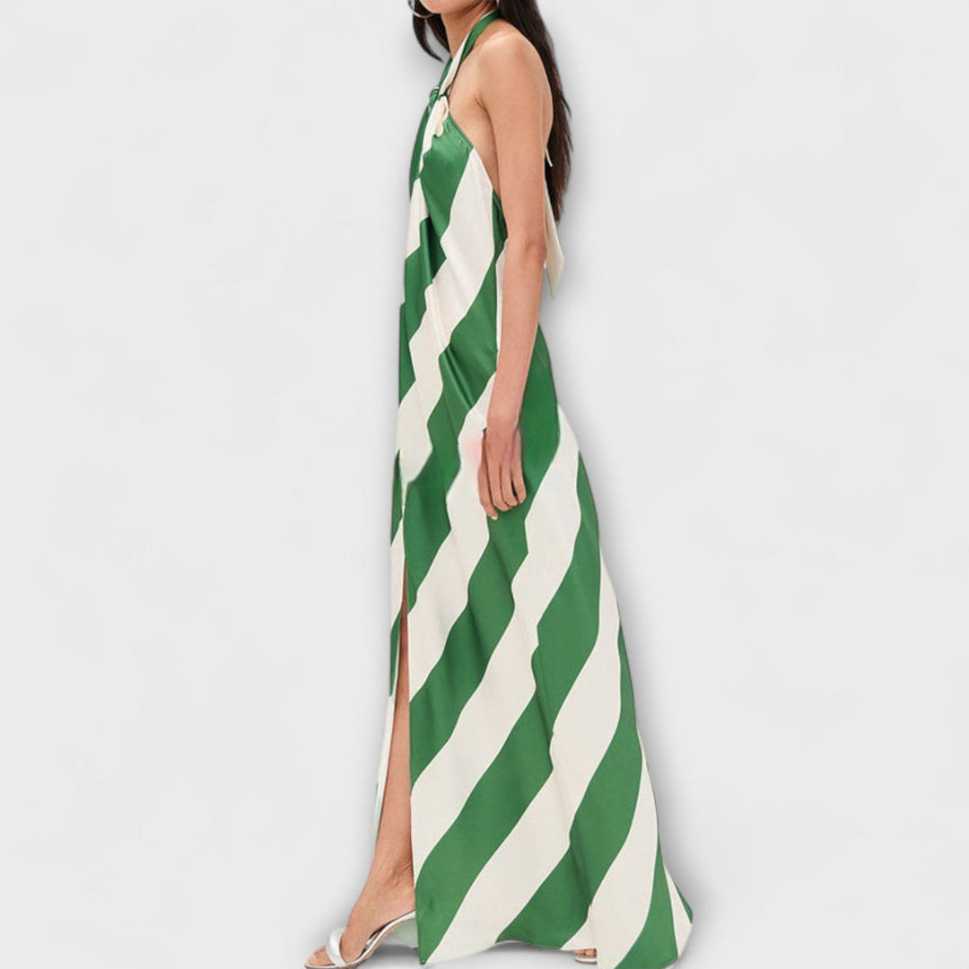 Marlowe - Vestido maxi con patrón a rayas y espalda descubierta