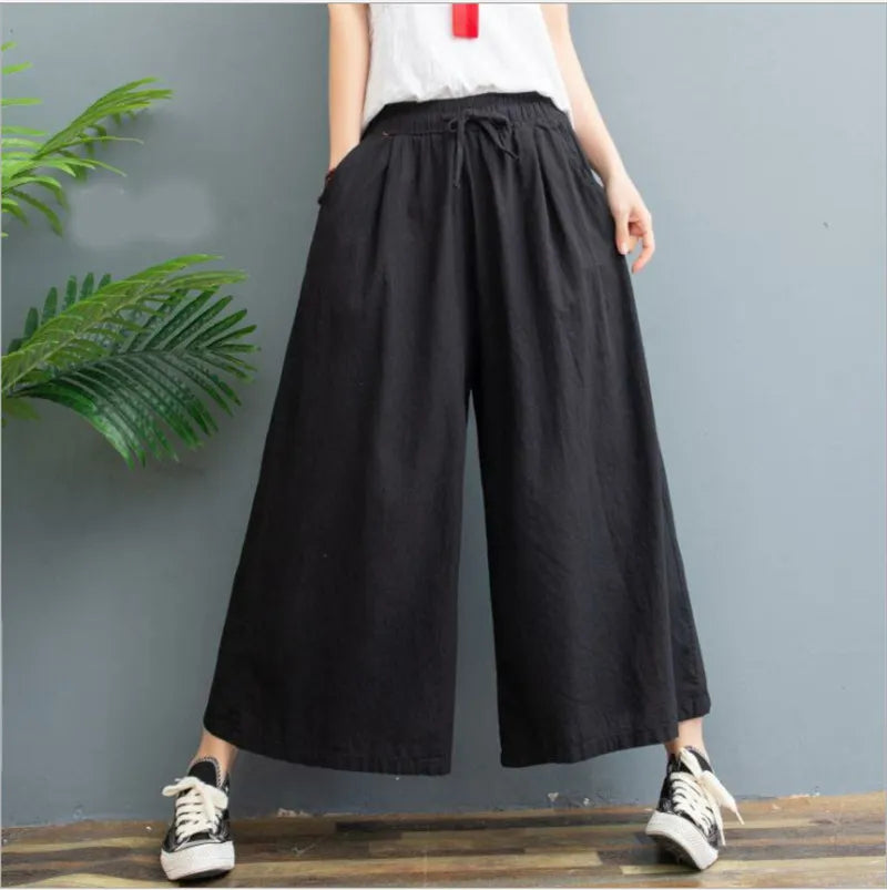 AMELINA – PANTALONES DE LINO PLISADOS CON AJUSTE CÓMODO