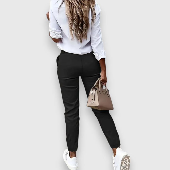 Isabel – Pantalones elegantes de cintura alta