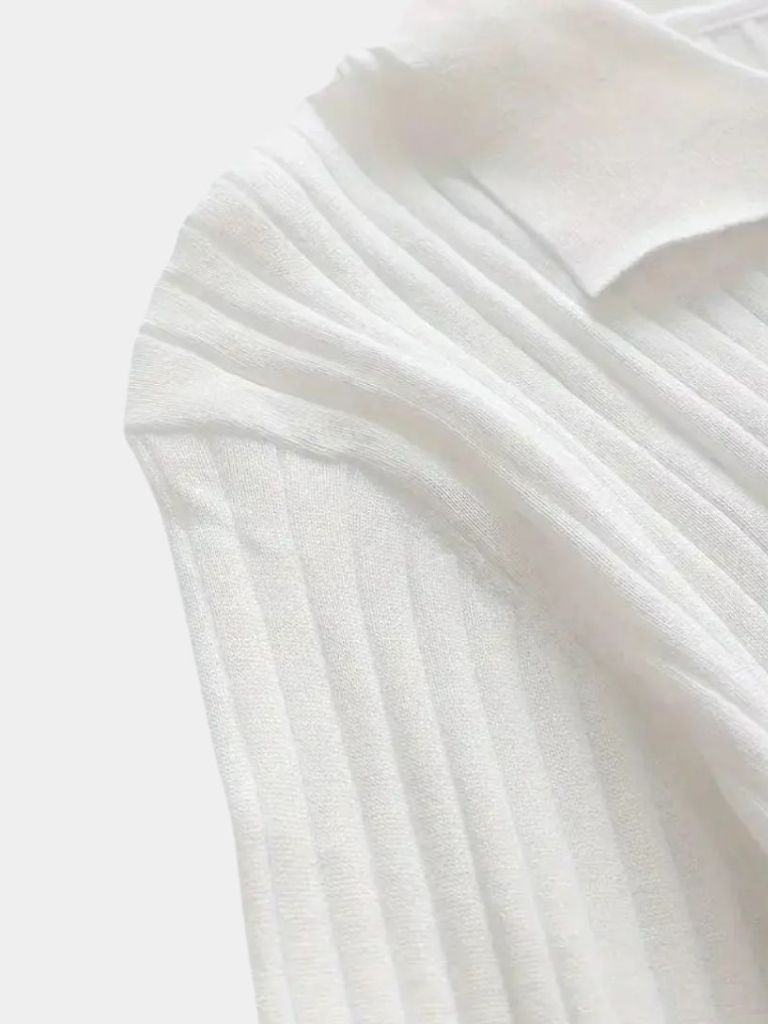 Camisa Polo de Manga Larga y Cuello Abierto