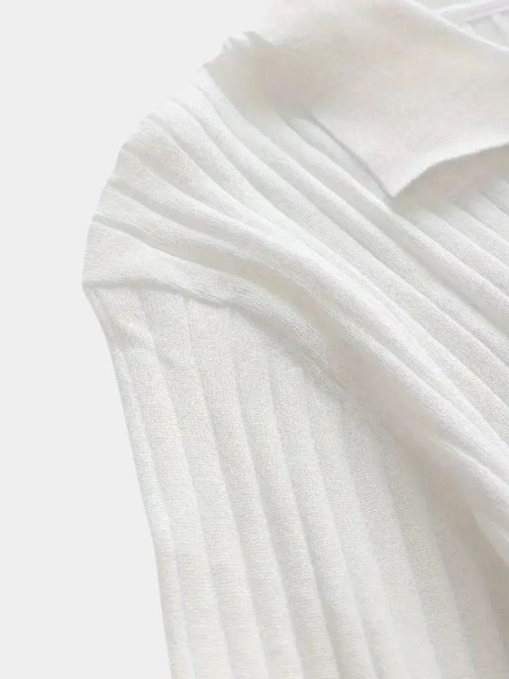 Camisa Polo de Manga Larga y Cuello Abierto