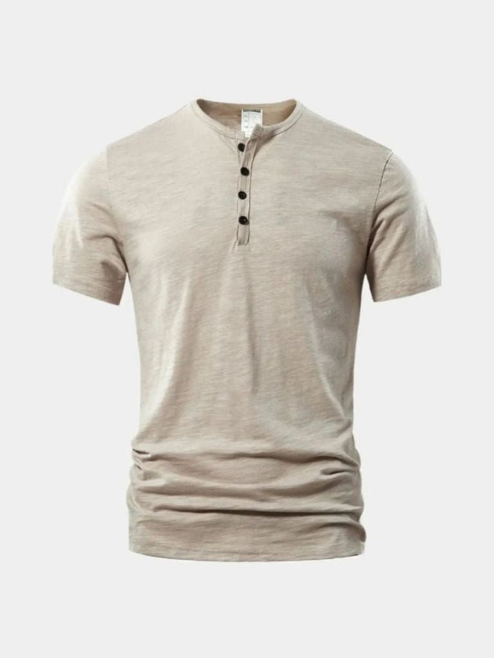Camiseta Casual de Cuello Henley