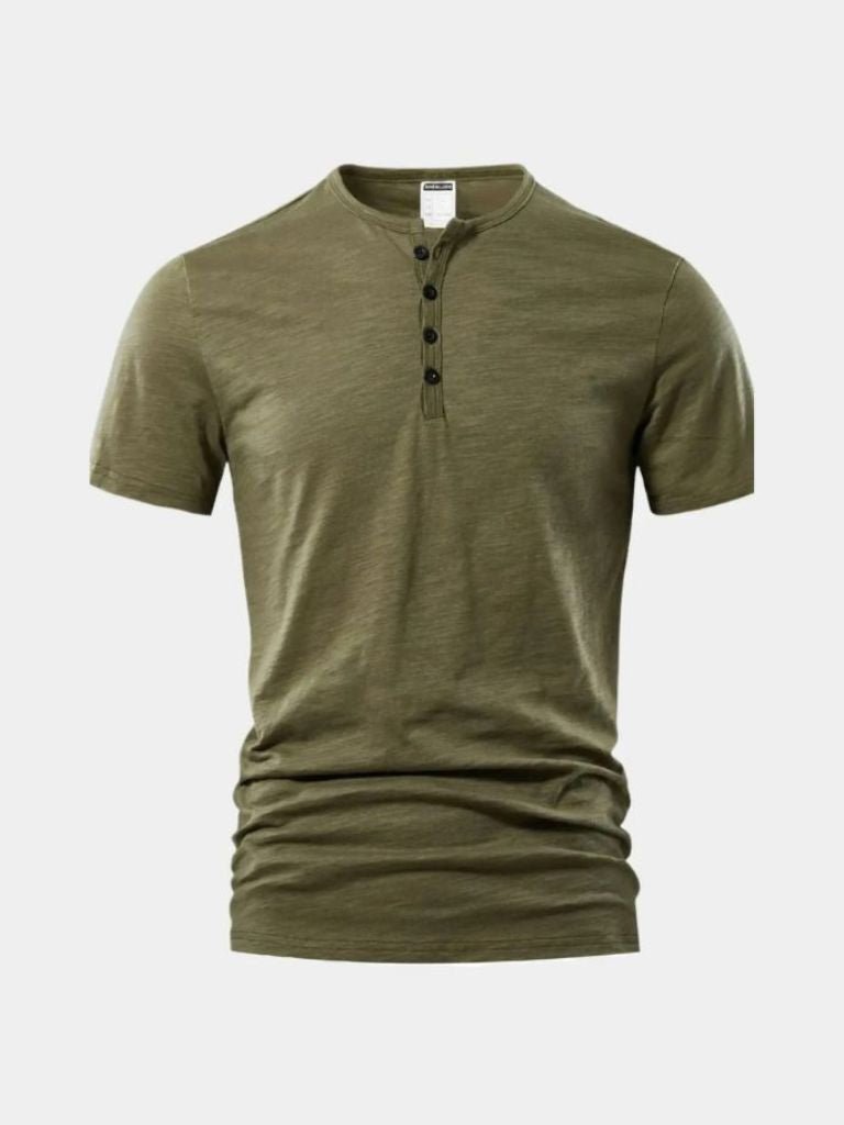 Camiseta Casual de Cuello Henley