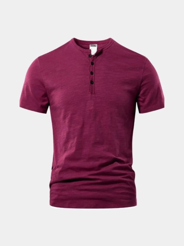 Camiseta Casual de Cuello Henley