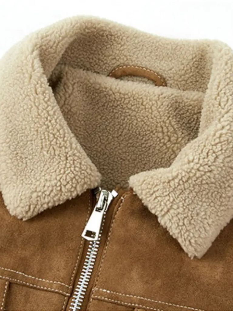 Chaqueta Esencial de Suede con Forro Polar