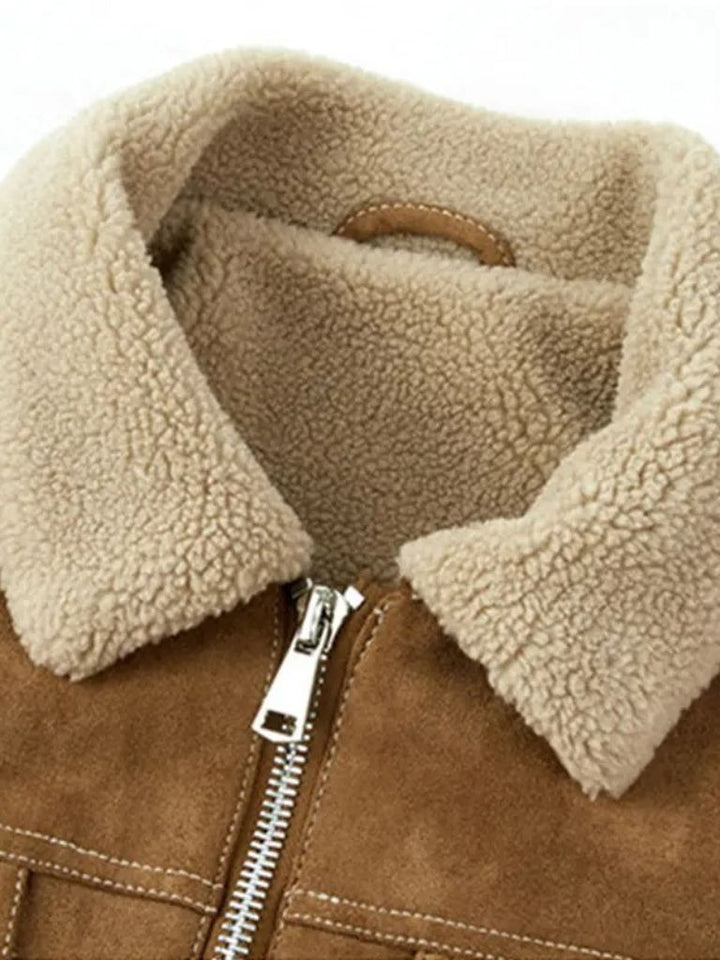 Chaqueta Esencial de Suede con Forro Polar