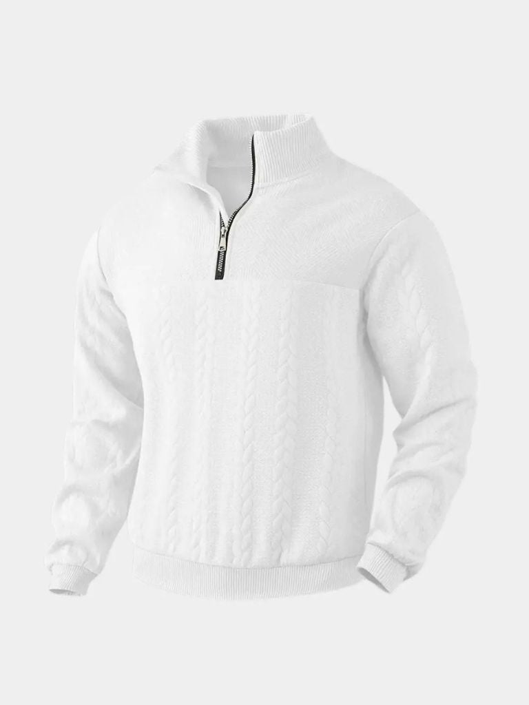 Suéter Essential Henley de Cuello Alto con Media Cremallera