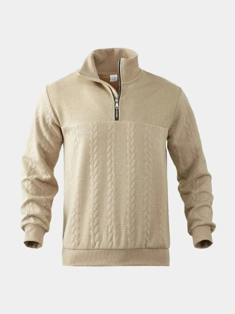Suéter Essential Henley de Cuello Alto con Media Cremallera