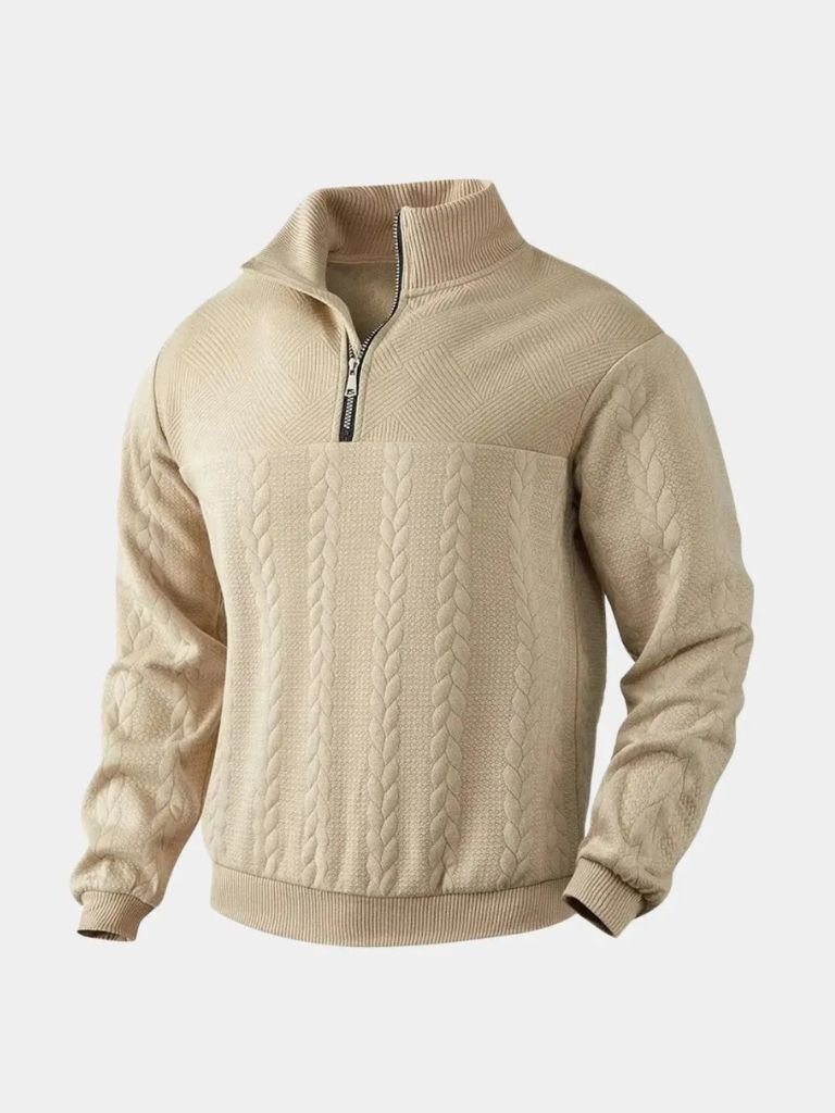Suéter Essential Henley de Cuello Alto con Media Cremallera