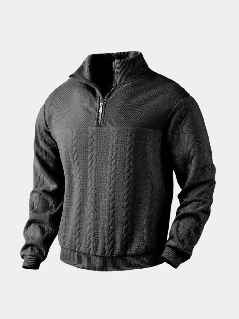 Suéter Essential Henley de Cuello Alto con Media Cremallera