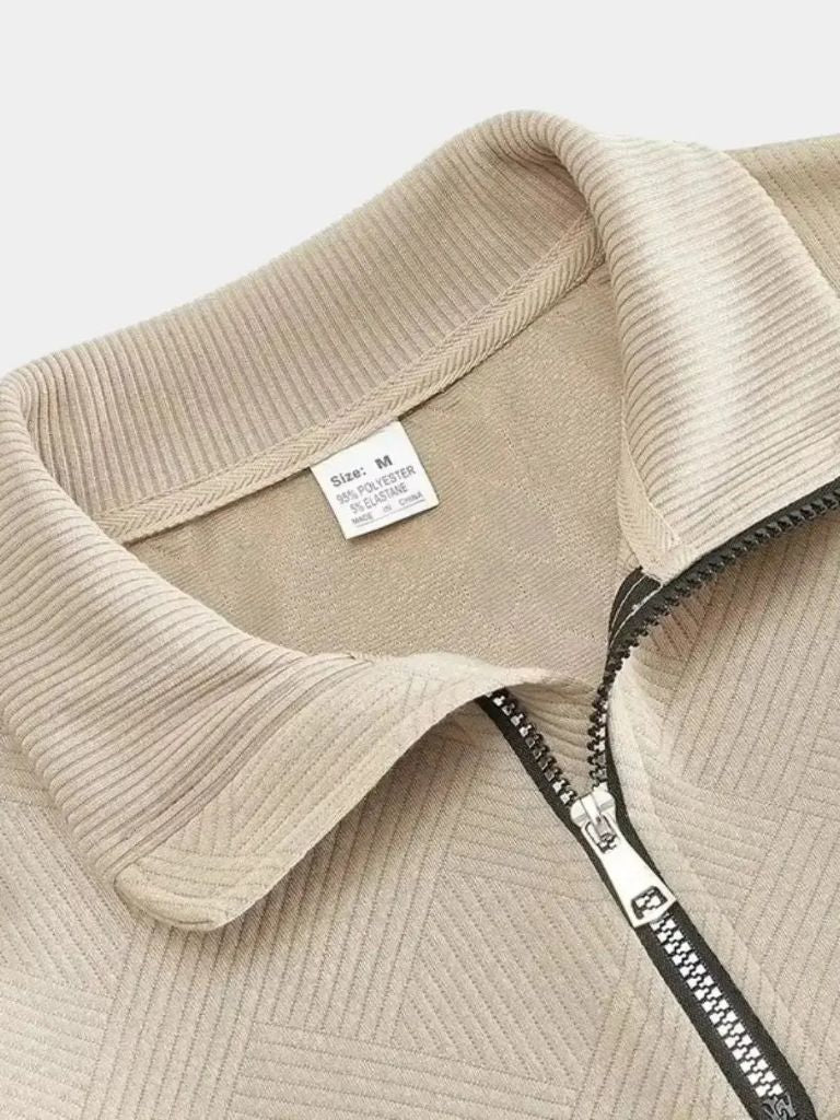 Suéter Essential Henley de Cuello Alto con Media Cremallera
