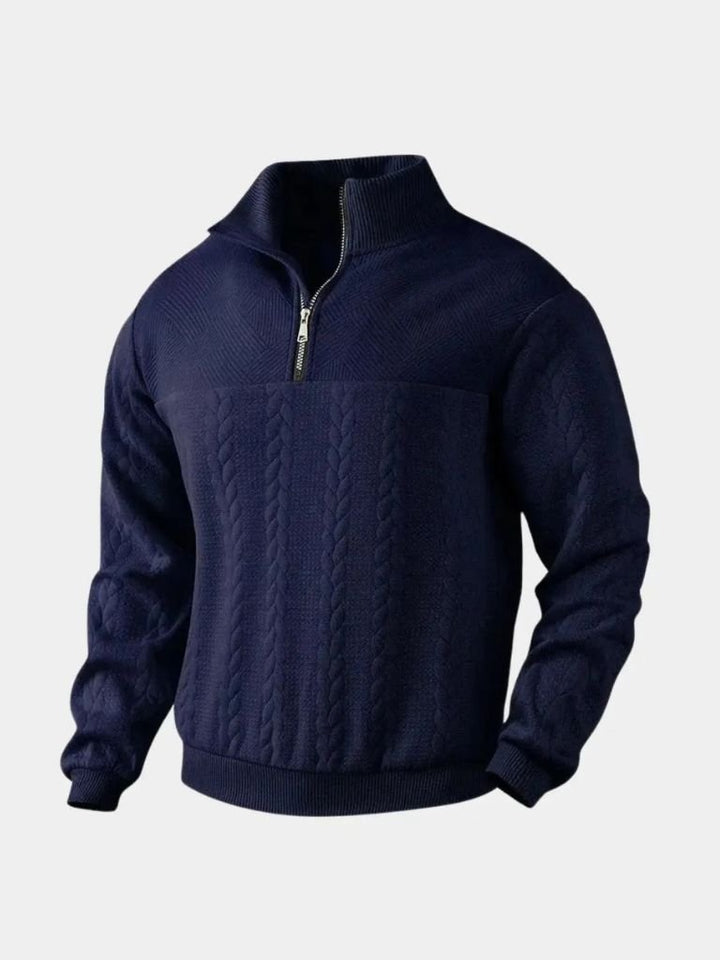 Suéter Essential Henley de Cuello Alto con Media Cremallera