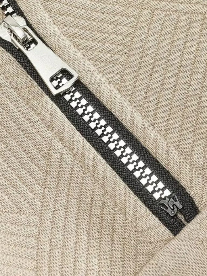 Suéter Essential Henley de Cuello Alto con Media Cremallera