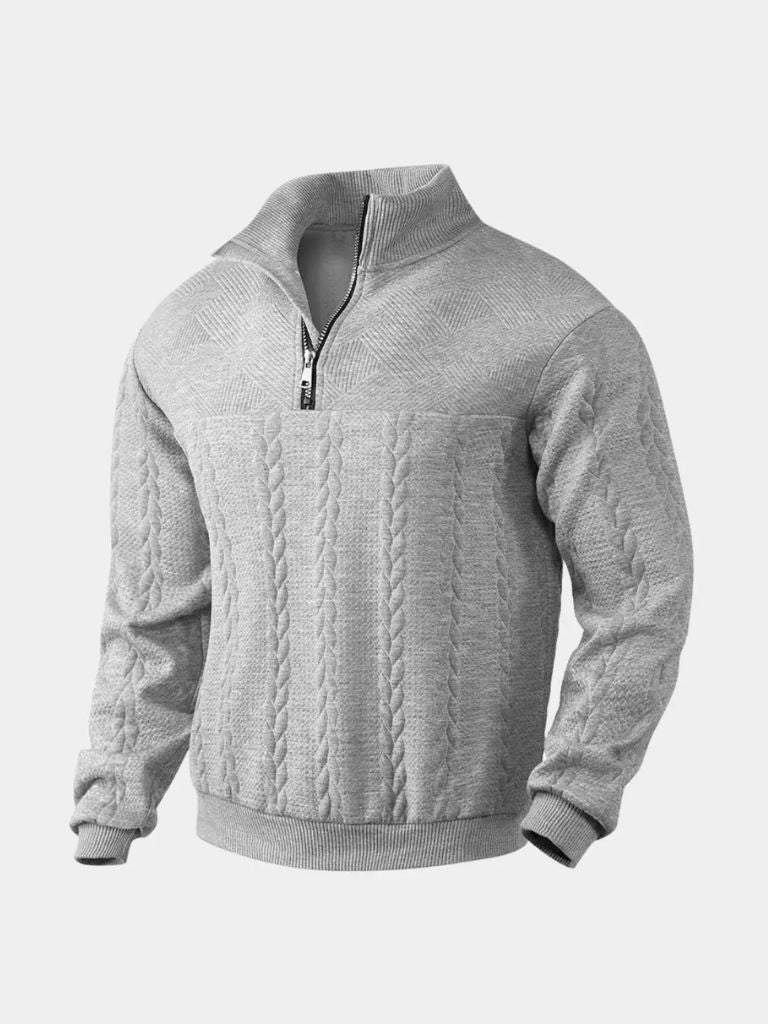 Suéter Essential Henley de Cuello Alto con Media Cremallera