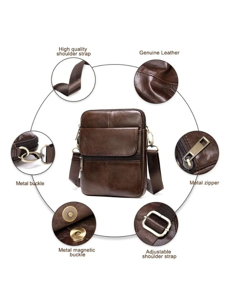 Bolso de Hombro Esencial de Cuero