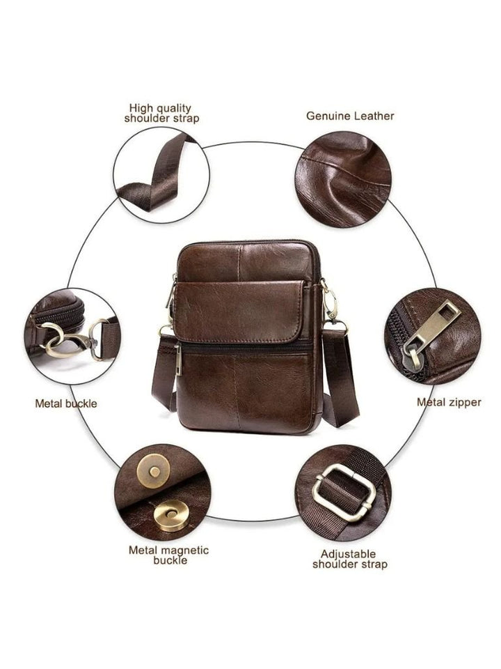 Bolso de Hombro Esencial de Cuero