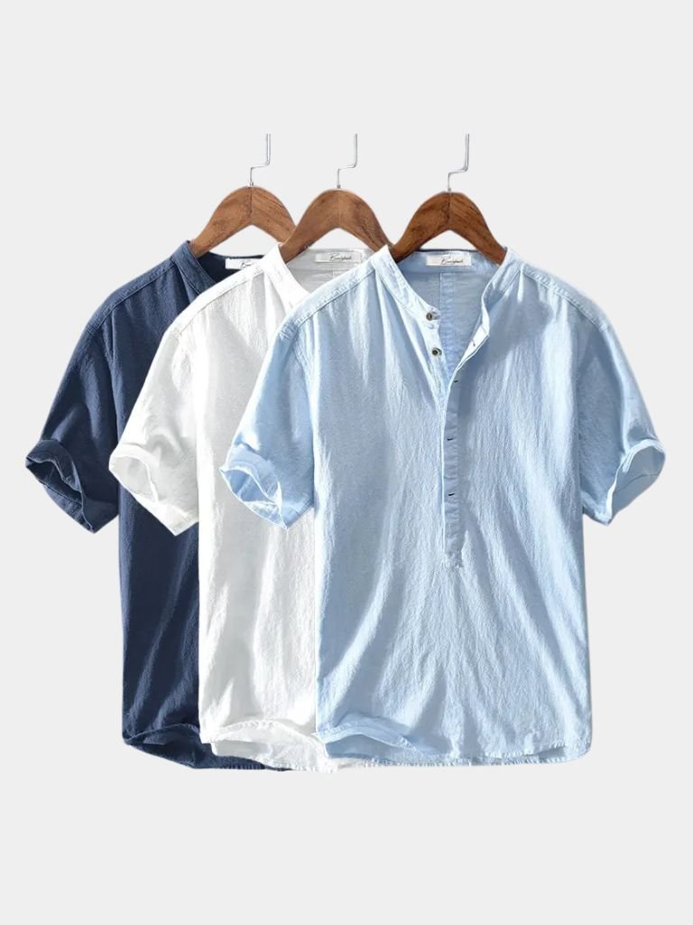 Camisa Esencial de Lino de Manga Corta