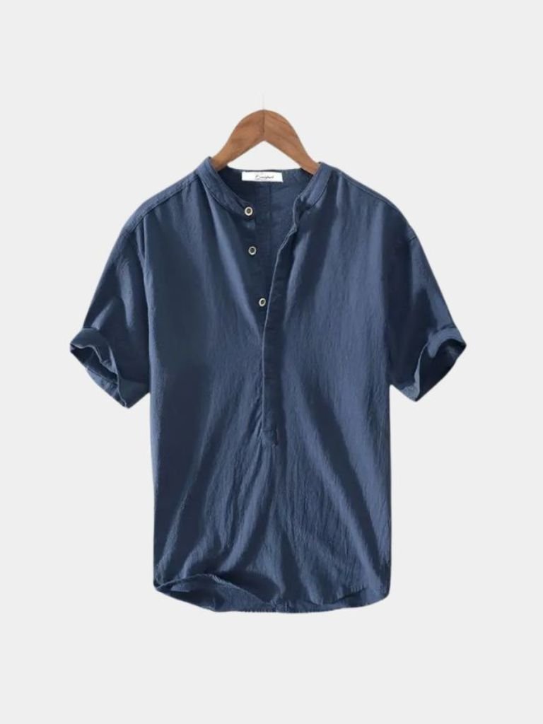 Camisa Esencial de Lino de Manga Corta