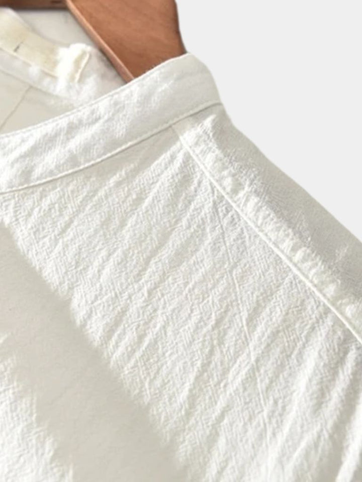 Camisa Esencial de Lino de Manga Corta