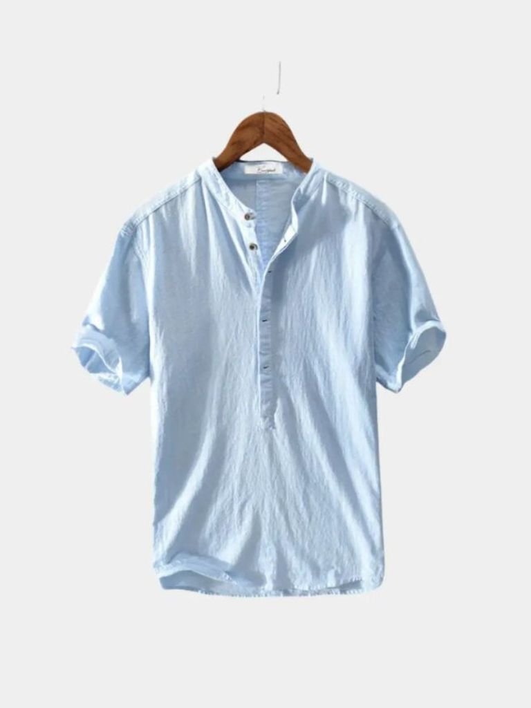 Camisa Esencial de Lino de Manga Corta