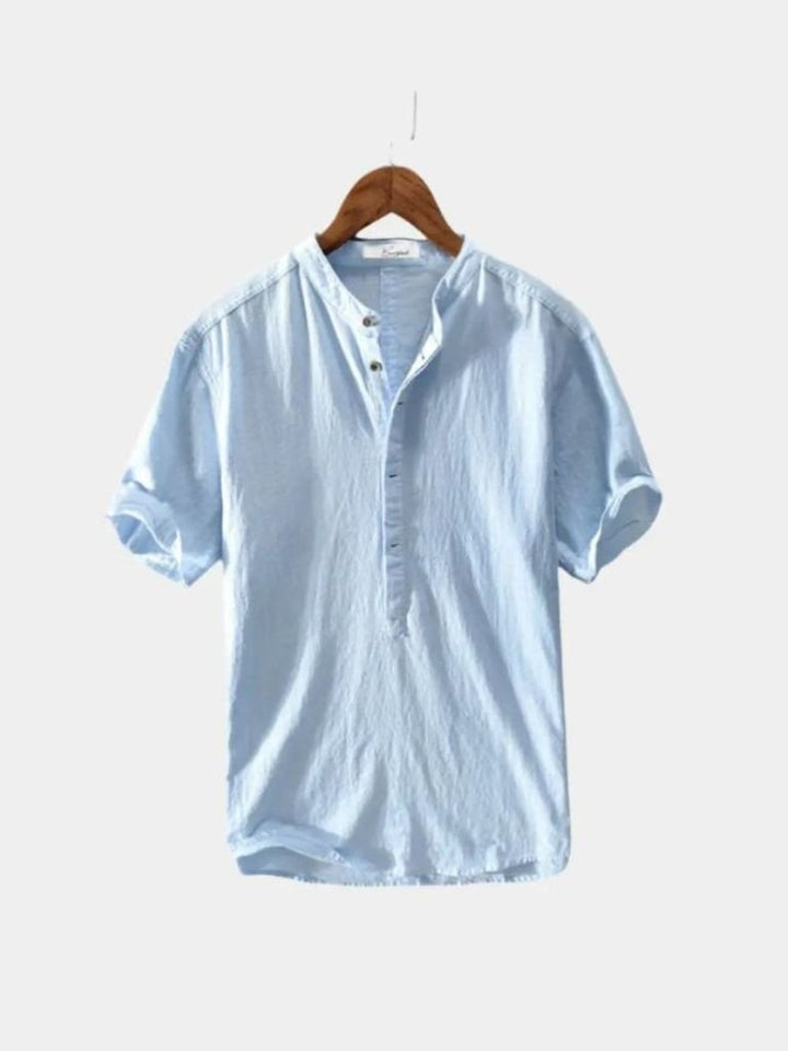 Camisa Esencial de Lino de Manga Corta
