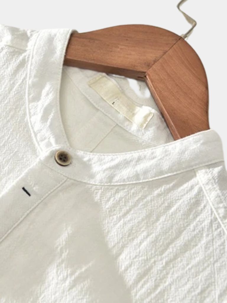 Camisa Esencial de Lino de Manga Corta