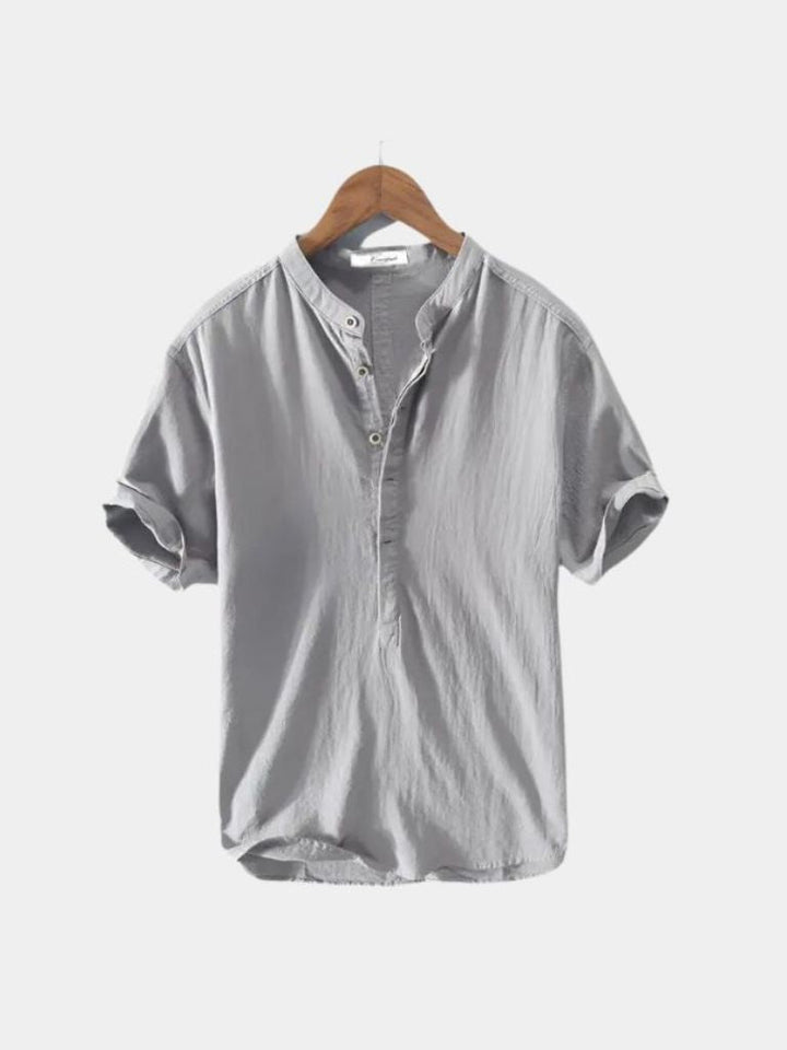 Camisa Esencial de Lino de Manga Corta