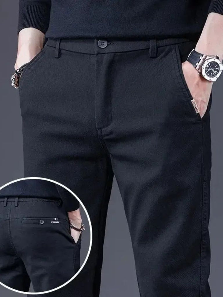 Esenciales Pantalones Rectos Elásticos