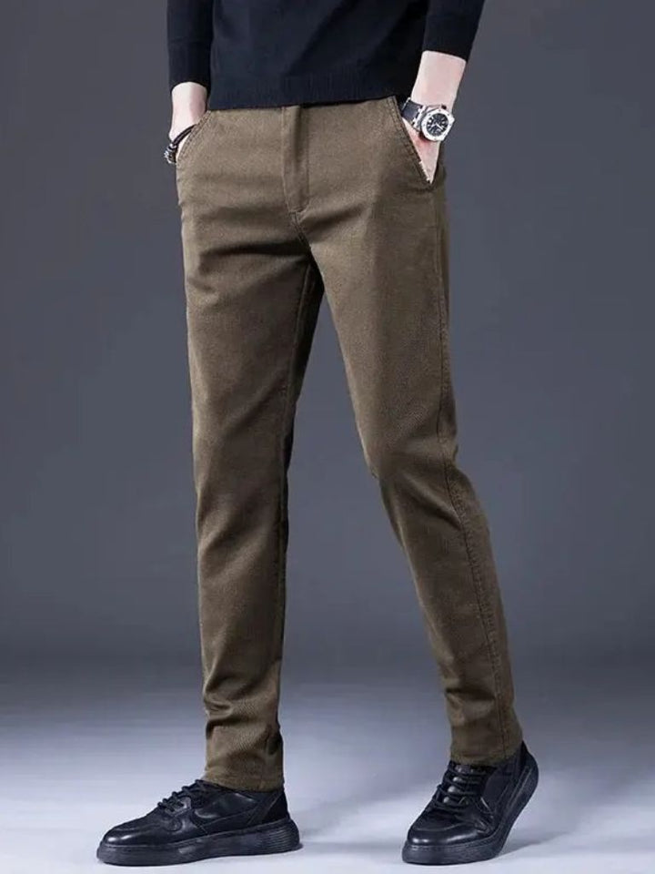 Esenciales Pantalones Rectos Elásticos