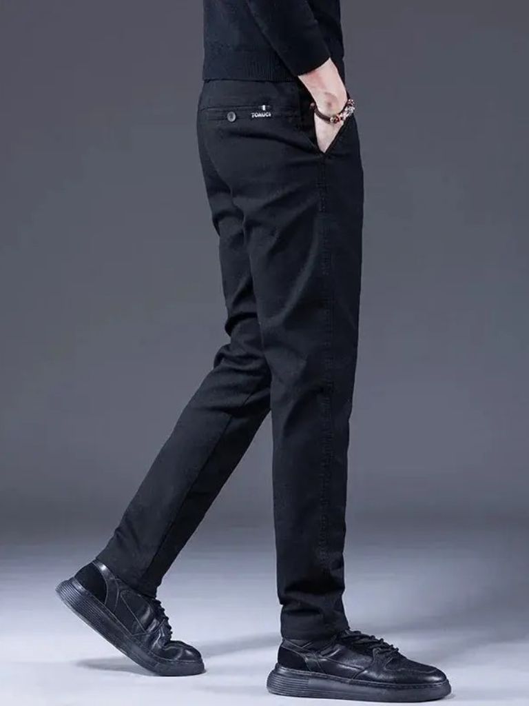 Esenciales Pantalones Rectos Elásticos
