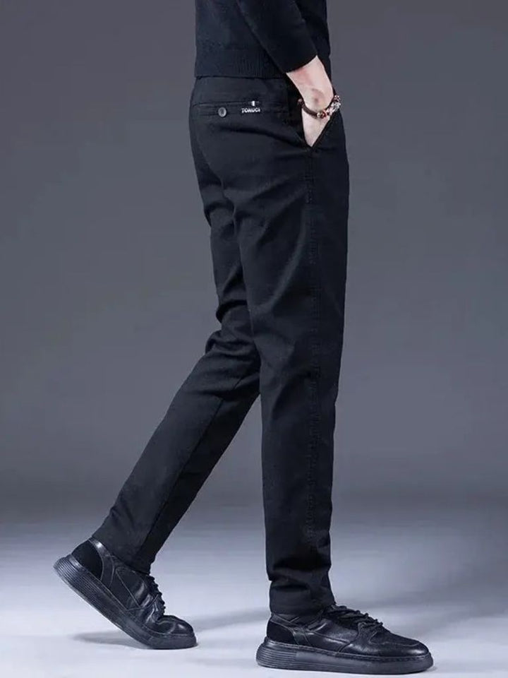 Esenciales Pantalones Rectos Elásticos