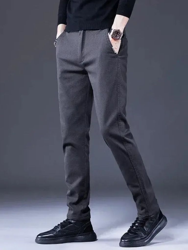Esenciales Pantalones Rectos Elásticos