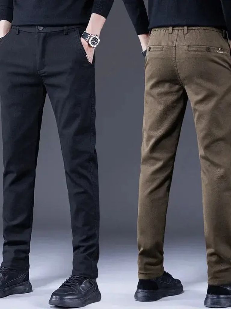Esenciales Pantalones Rectos Elásticos