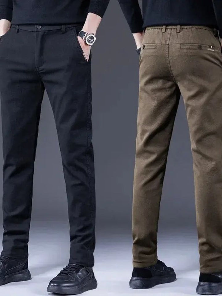 Esenciales Pantalones Rectos Elásticos