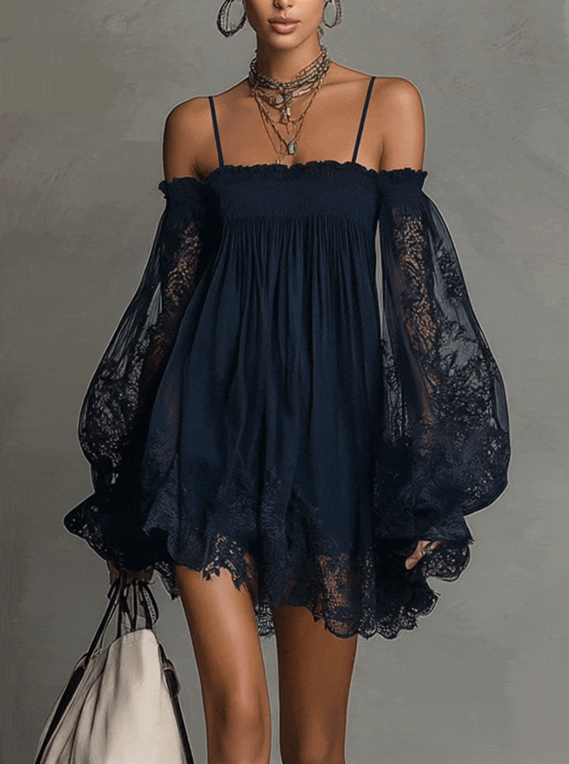 Camille | Elegante vestido mini de encaje sin mangas