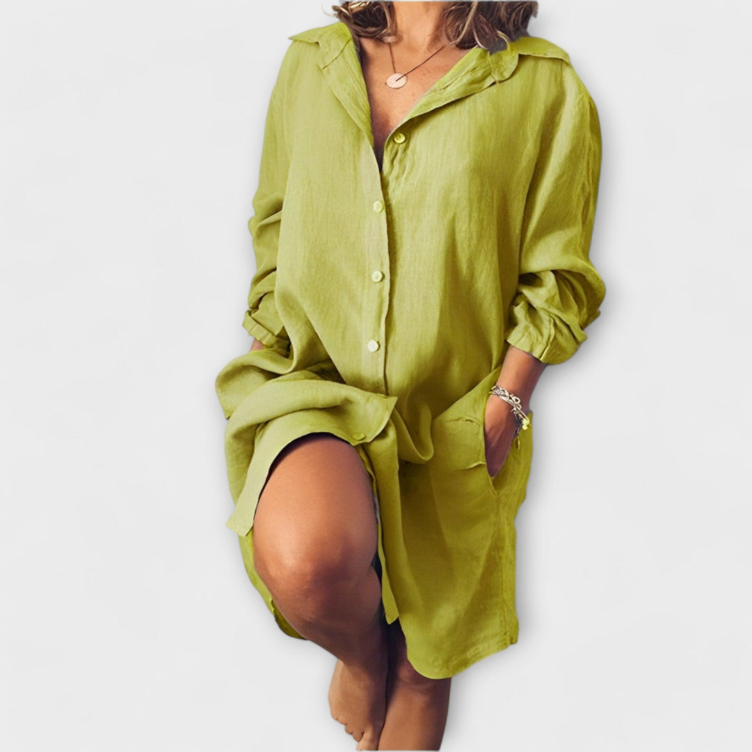 Blusa de lino casual para uso diario