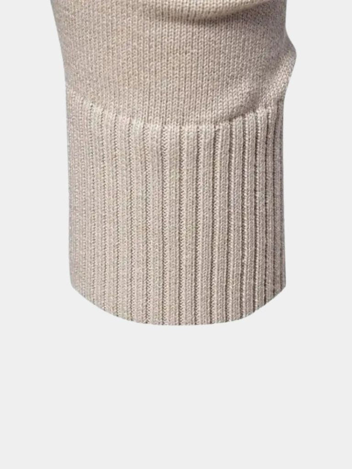 Suéter Cardigan Sólido con Media Cremallera