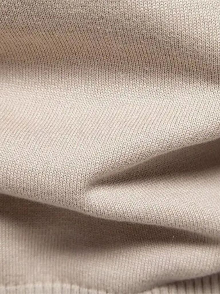 Suéter Cardigan Sólido con Media Cremallera