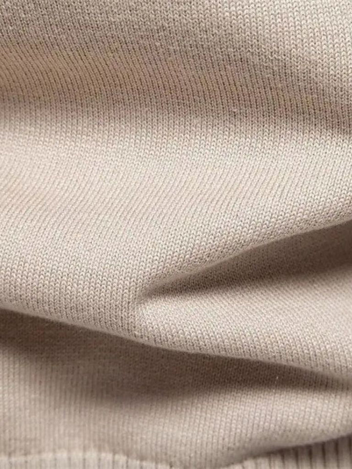 Suéter Cardigan Sólido con Media Cremallera