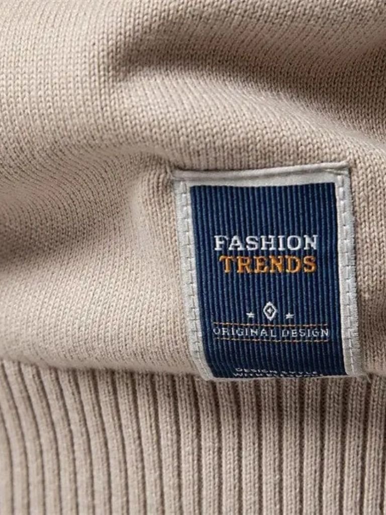 Suéter Cardigan Sólido con Media Cremallera