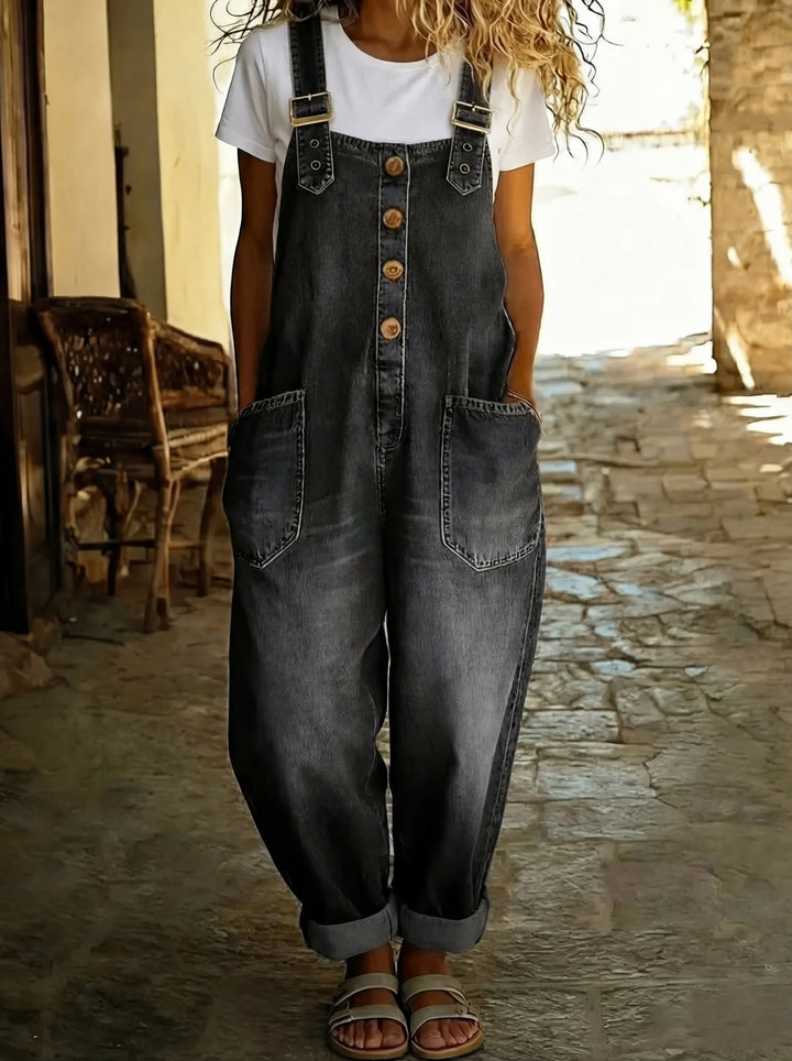 Rocío™ - Mono vaquero casual con hebilla ajustable