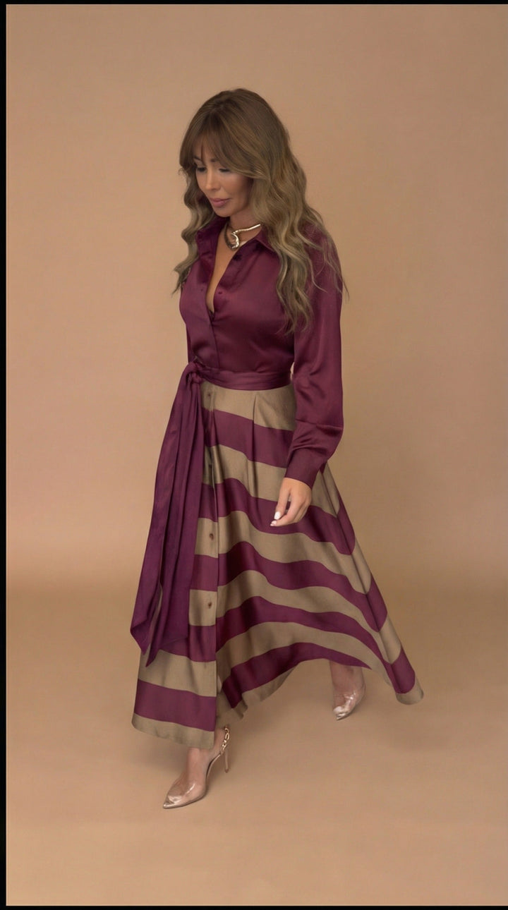 Mila™ | Vestido Maxi Rayas