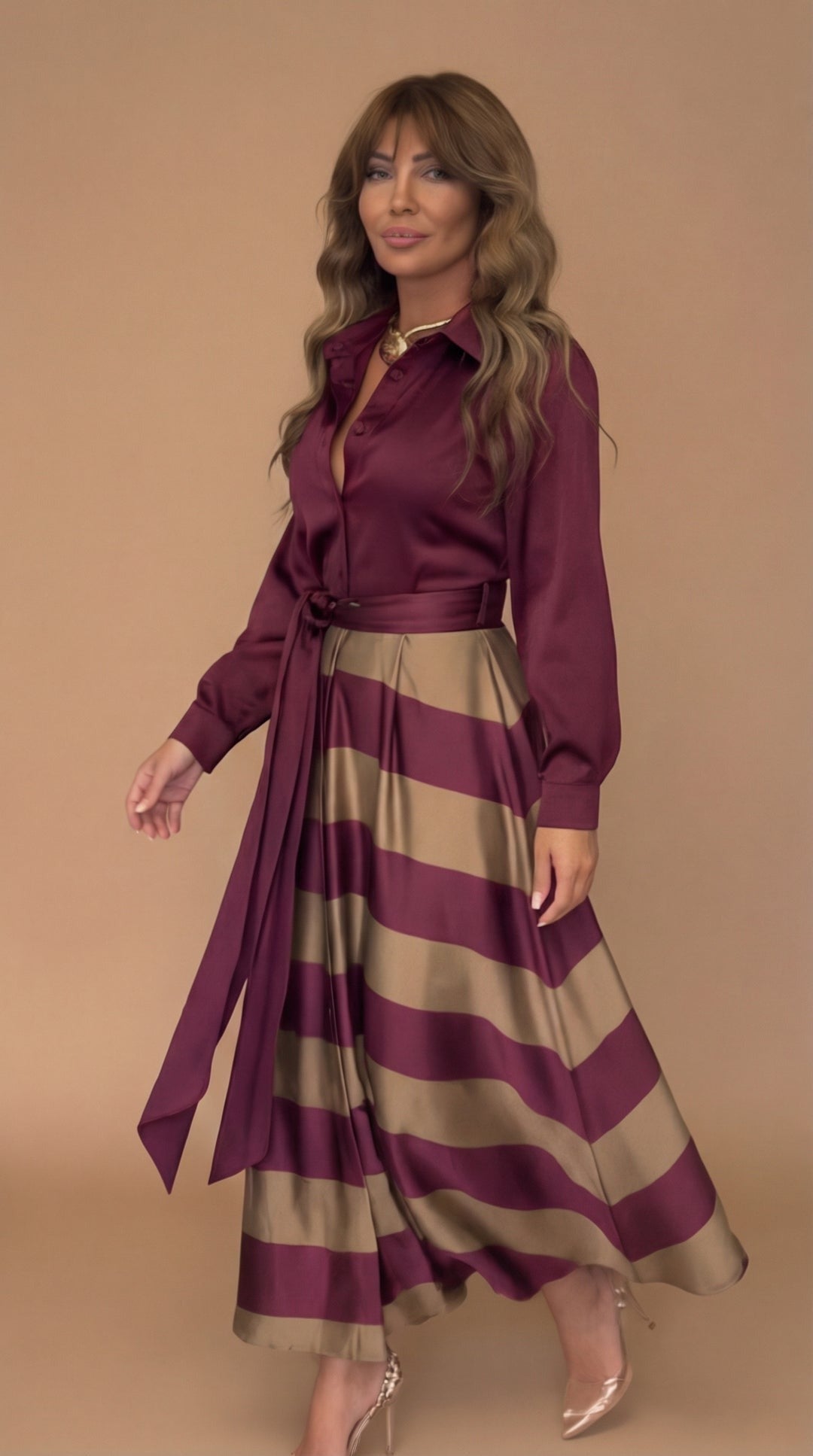 Mila™ | Vestido Maxi Rayas