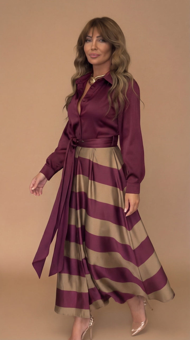 Mila™ | Vestido Maxi Rayas
